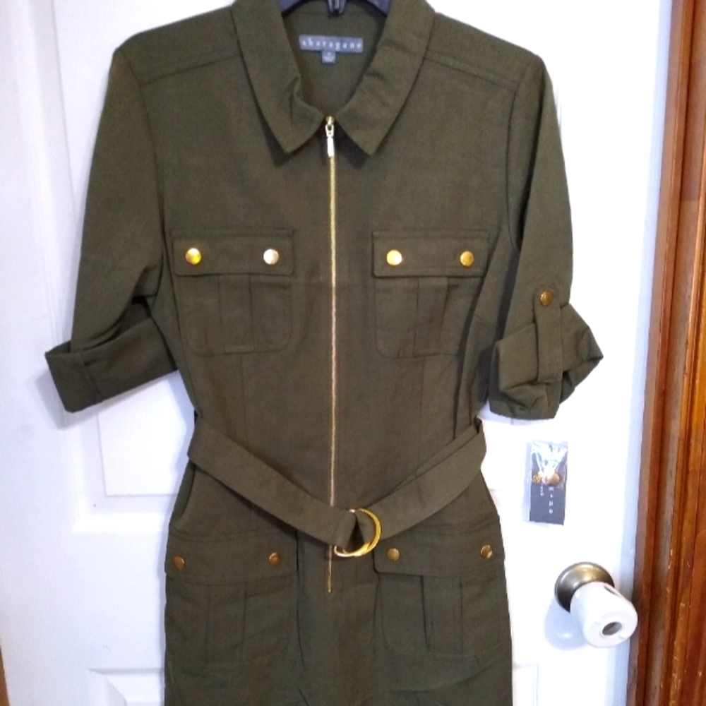Sharagano Belted 4 Pocket Dress